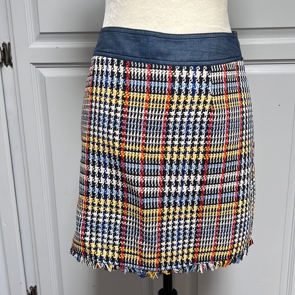 Zara Button Up Tweed Mini Skirt With Pockets And Frayed Hem - Picture 6 of 14
